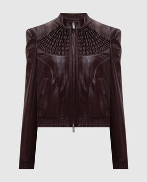 Alexander McQueen Burgundy leather jacket 876455Q5ARX