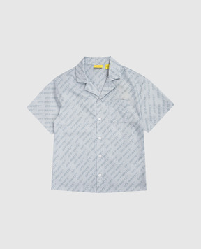 Off-White Children's blue shirt with logo print 44BGA002S26F001