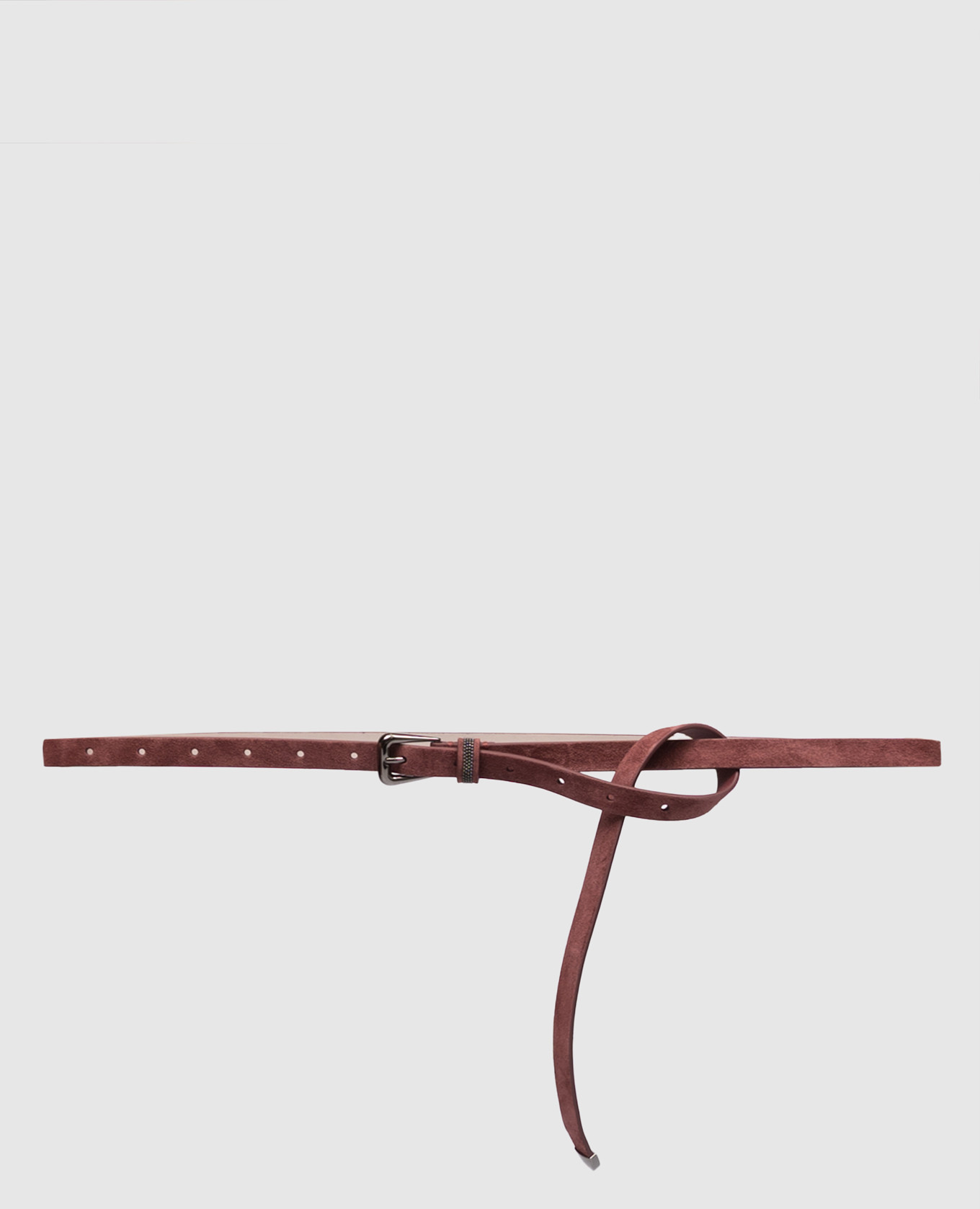 

Burgundy suede belt with monil chain Brunello Cucinelli