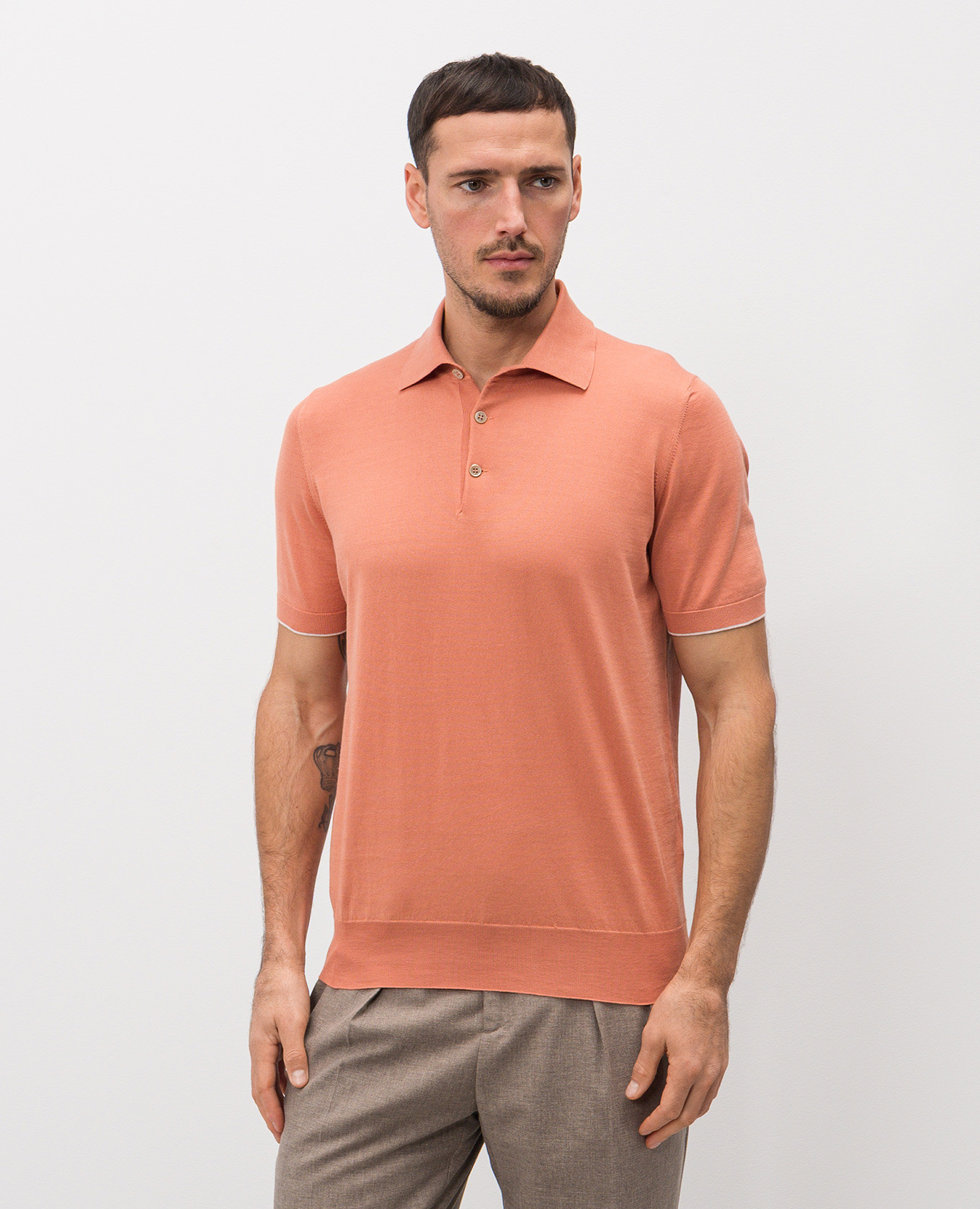 Orange polo Brunello Cucinelli 3