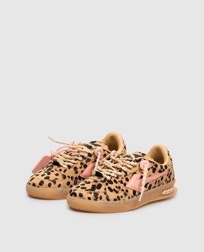 Off-White End Of Play beige leather sneakers with print OF05772267