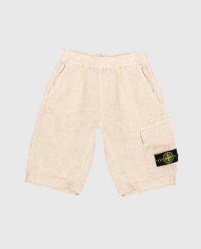 Stone Island Children's beige linen shorts L1S16L100001S014514