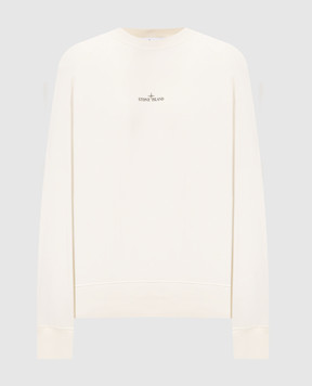 Stone Island Ivory sweatshirt with logo print L2S156100008S0466