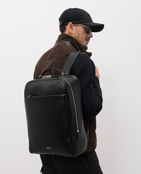 Tom Ford Black leather backpack with logo H0695LGO066S