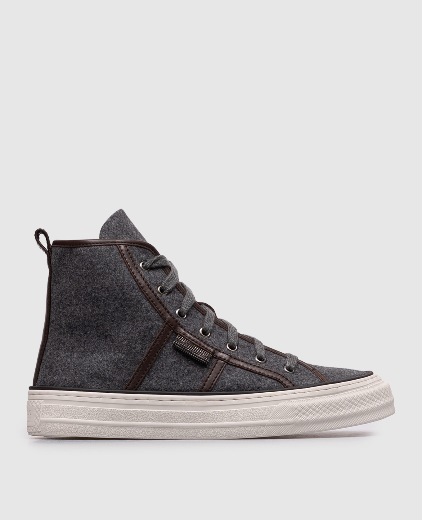 Gray high-tops with a monil chain Brunello Cucinelli
