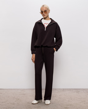 Dondup Brown sweatshirt with zipper F529KS0027DXXX