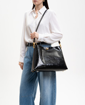 Dolce&Gabbana Vittoria black glossy leather bag BB7942AZ000
