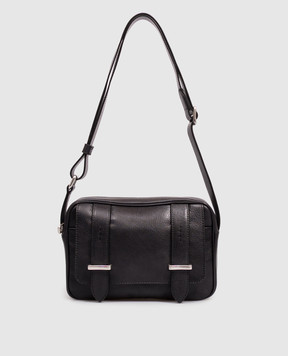 Orciani Black leather bag with textured logo P00759LGN