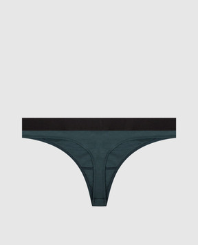 Tom Ford Green logo pattern thong panties KNJ009JEX011