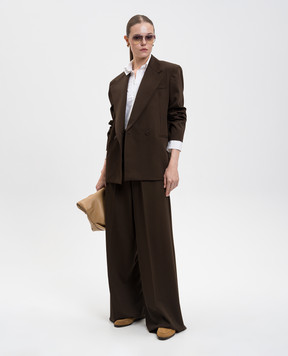 Max Mara Weekend Brown double-breasted GINSENG wool jacket GINSENG
