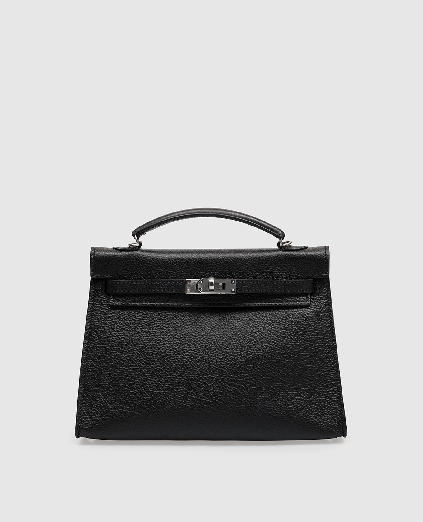 Black leather satchel bag