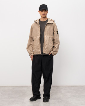 Stone Island Beige jacket with logo patch L1S154100053S0069