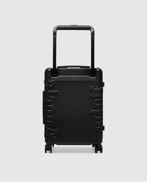 Palm Angels Black suitcase with textured lettering PMNG002S26PLA001