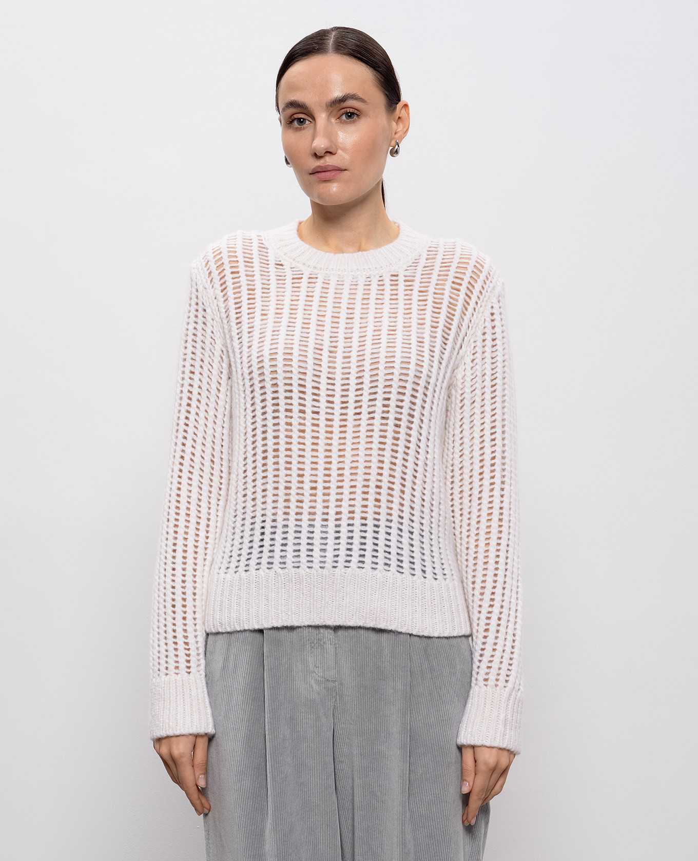White alpaca wool sweater Peserico 3