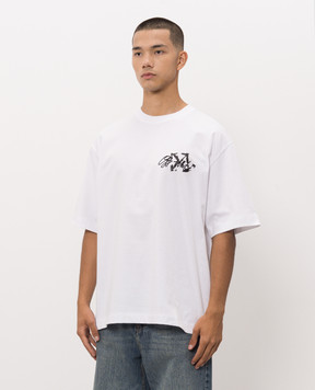 Off-White White Stroke T-shirt with embroidered logo 44MAA120F26J00J