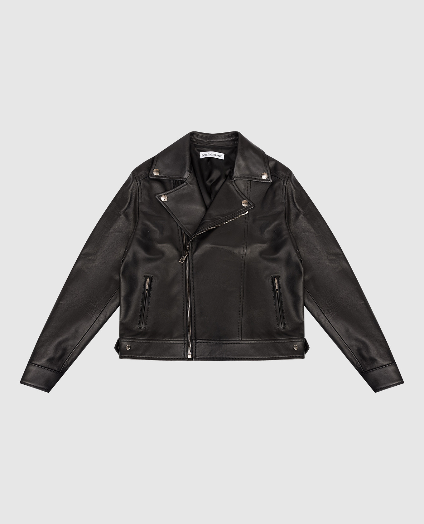 

Children's black leather jacket with logo Dolce&Gabbana