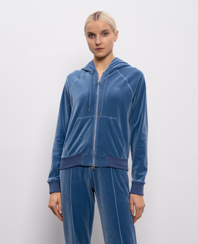 Tom Ford Blue velvet sports jacket with monogram FLJ070JEX154