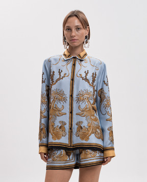 La DoubleJ Blue printed silk blouse SHI0040SIL006OCE01