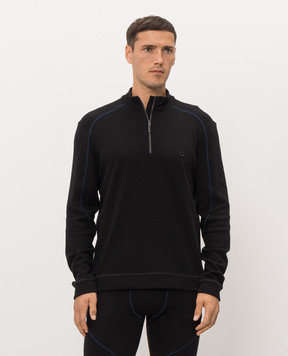 Stefano Ricci Black thermal sweater with wool M6H6S00030WPA01V
