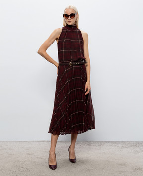 Max Mara VISTA burgundy check dress MSTVISTA