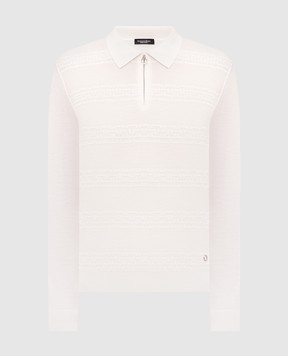 Stefano Ricci Ivory wool, cashmere and silk polo KE04006P30E26363