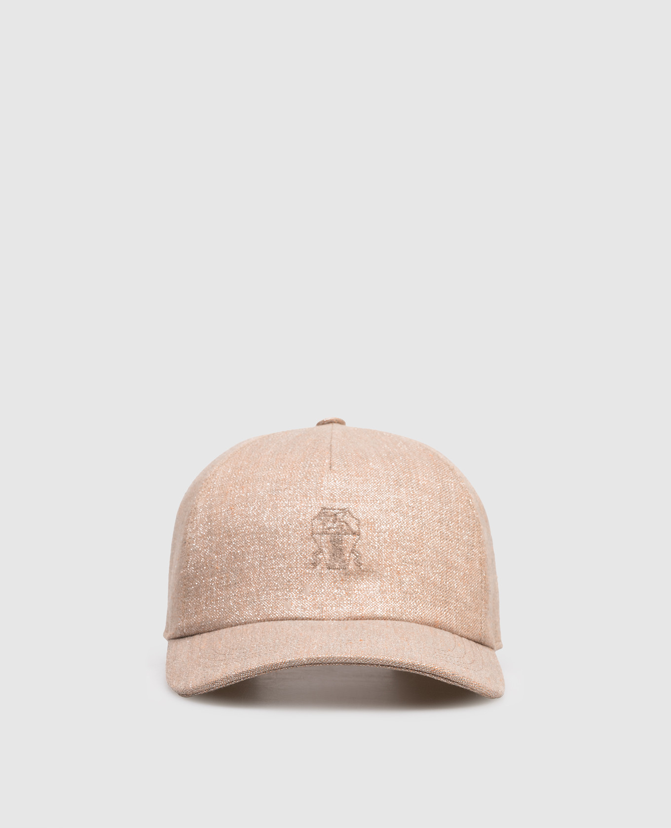 

Beige linen cap with embroidered emblem Brunello Cucinelli