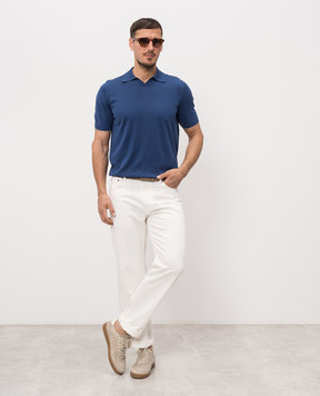 Brunello Cucinelli Blue cotton polo shirt M29800145