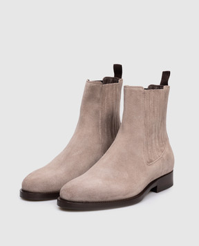 Brunello Cucinelli Beige suede chelsea boots MZUDERV740