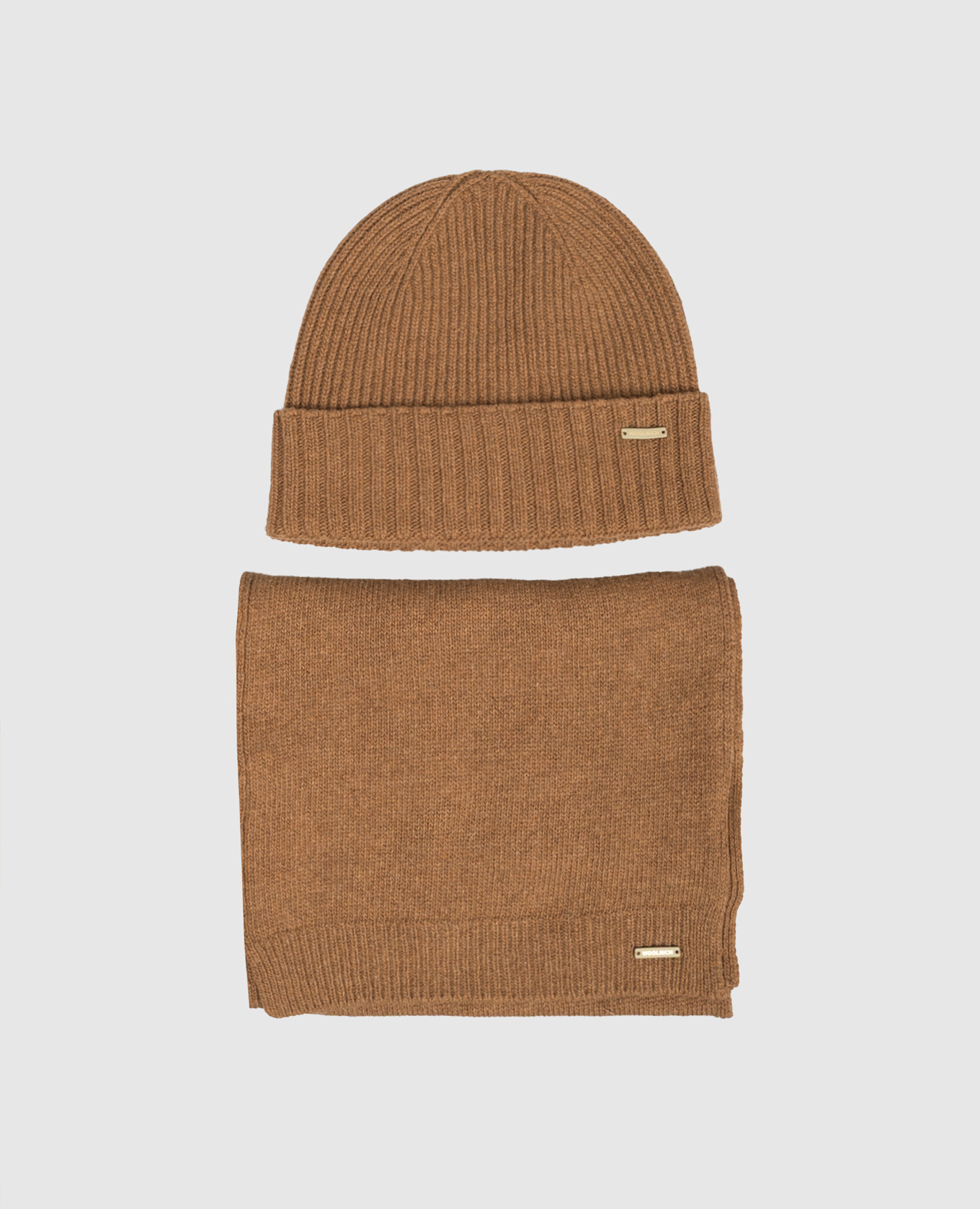 

Brown hat and scarf set with wool Woolrich