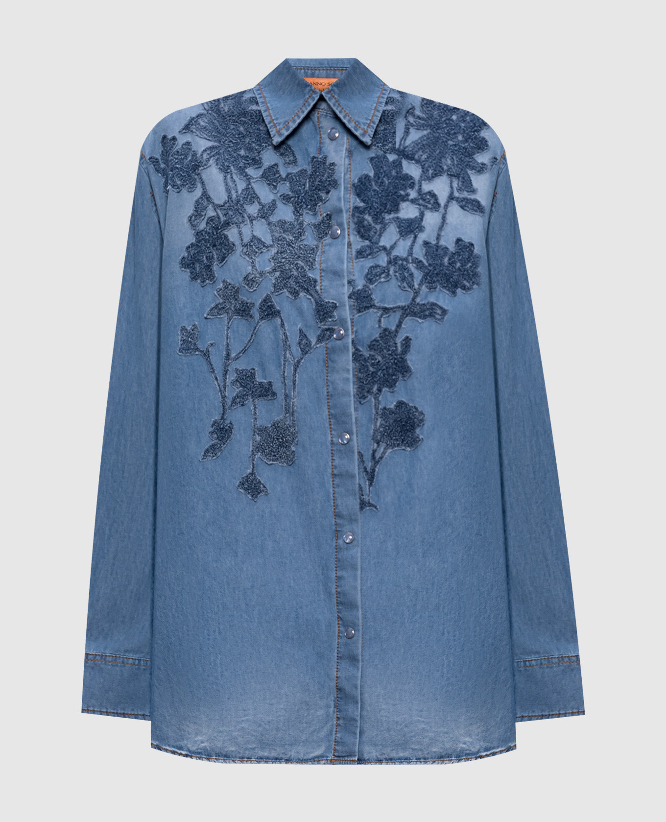 Blue denim-effect shirt