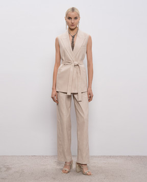 Peserico Beige pants with lurex A0463300591