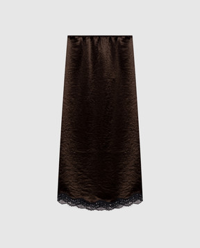 Twinset Brown skirt with a reaper effect 262TP2111