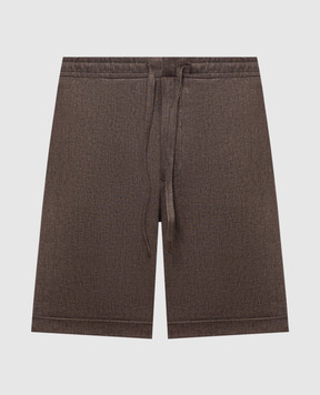 Canali Brown linen shorts AE05958U95606