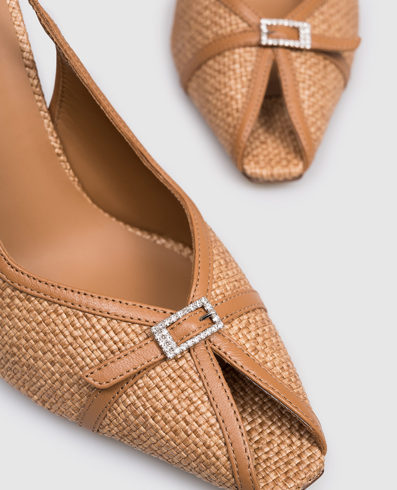 

Vittoria brown raffia slingbacks Le Silla