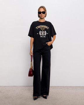 Twinset Black T-shirt with print 262LI2GFF