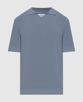 Brunello Cucinelli Blue polo collar t-shirt M29400015