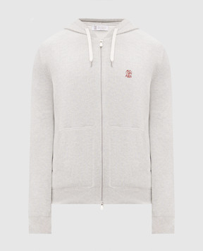Brunello Cucinelli Grey sports jacket with embroidered emblem M29200416G