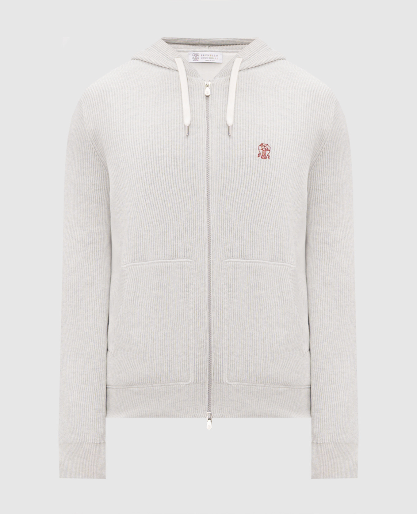 Grey sports jacket with embroidered emblem