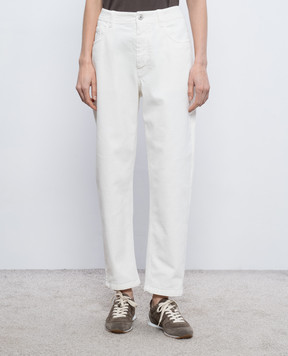 Brunello Cucinelli Ivory Baggy Jeans MB057P5319