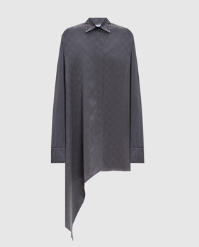 Off-White Gray shirt dress with emblem pattern 2FU00339T