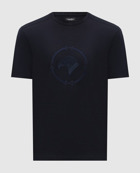 Stefano Ricci Blue T-shirt with embroidered emblem MNH6105050DJ0011