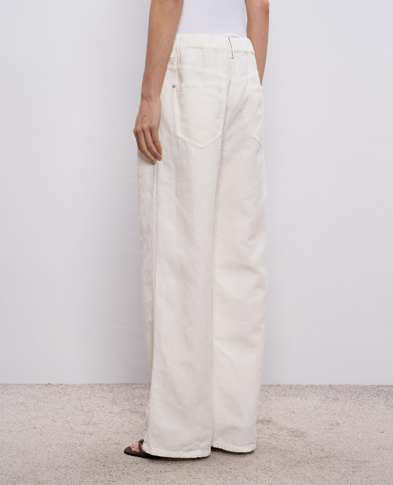 White jeans with linen Brunello Cucinelli 4