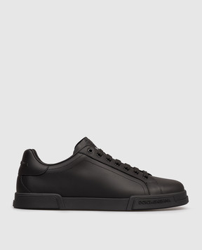Dolce&Gabbana Black leather Portofino Light sneakers CS2332A1065