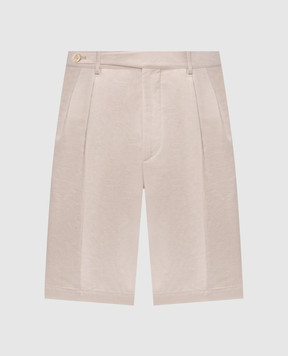 Brunello Cucinelli Beige linen Bermuda shorts MH262G0620