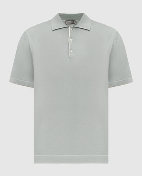 Canali Green polo with silk MK02465C1198
