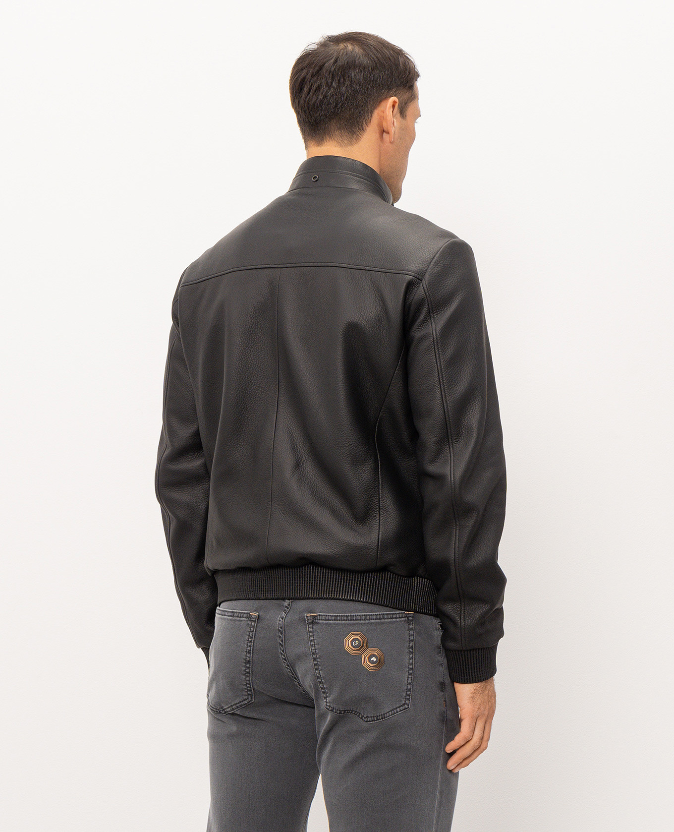 Black leather jacket Stefano Ricci 4