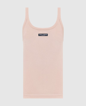 Dolce&Gabbana Pink ribbed T-shirt F8W45TFU7AV