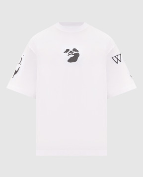 Off-White White T-shirt with branded print 44MAA120F26J004