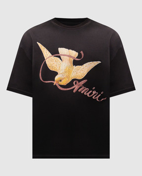 AMIRI Black t-shirt with logo print AMTOJR1131