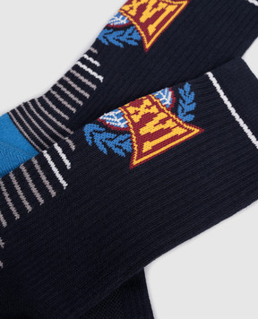 Juun.j Blue insulated socks with branded pattern JC62KTP02R